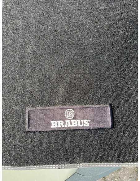 Alfombrillas de terciopelo Smart 453 FORTWO FORFOUR BRABUS de segunda mano con costura en color plata negra