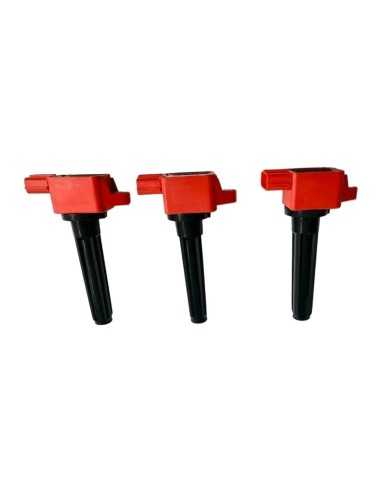 Juego de bobinas de encendido rojas de alto rendimiento para Smart Fortwo 451