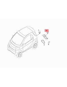 Ilhos para janela traseira lateral Smart ForTwo 450