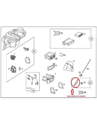 Smart Roadster Antenna Aerial Base support