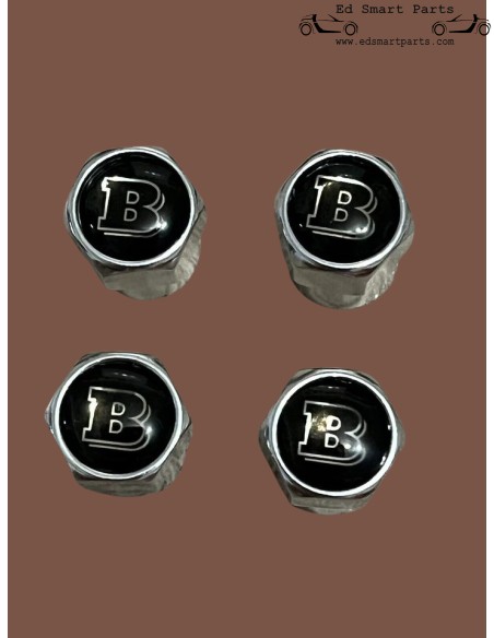 Brabus logo aluminium tyre valve caps for your smart