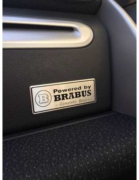 Alluminio Powered by Brabus Badge Emblem Decal interno bagagliaio posteriore Alluminio Powered by Brabus Badge Emblem Decal interno bagagliaio posteriore