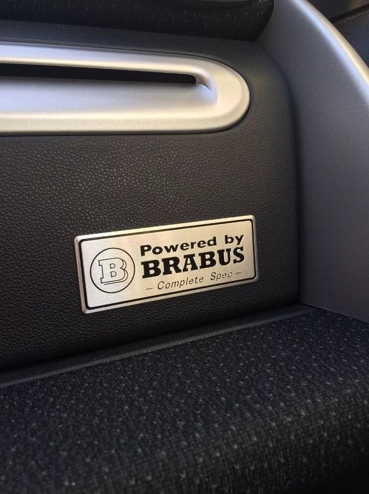 Alumínio Alimentado por BRABUS Emblema Emblem Decal porta-malas traseiro  interior