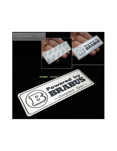 Emblema Emblema Decalque Alumínio Powered by Brabus Interior da mala traseira