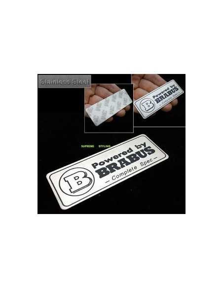 Aluminium Powered by Brabus Badge Emblem Decal interieur achterklep Aluminium Powered by Brabus Badge Emblem Decal interieur achterklep