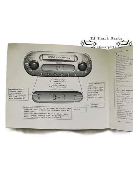 Used Operator's manual Smart City Coupe Radio multiple languages