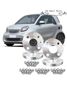 Kit distanziali ruote in alluminio per Smart ForTwo 453 - 4x16,5mm inclusi bulloni ruota