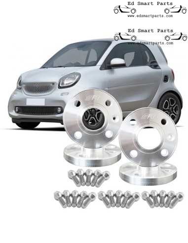 Aluminium-Spurverbreiterungssatz fur Smart ForTwo 453 - 4x16,5 mm inklusive Radschrauben