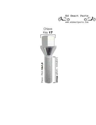 Kit espaciadores de rueda de aluminio para Smart ForTwo 453 - 4x16,5 mm incluidos tornillos de rueda