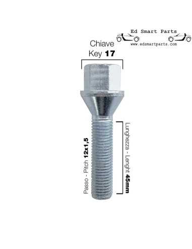 Aluminium-Spurverbreiterungssatz fur Smart ForTwo 453 - 4x16,5 mm inklusive Radschrauben