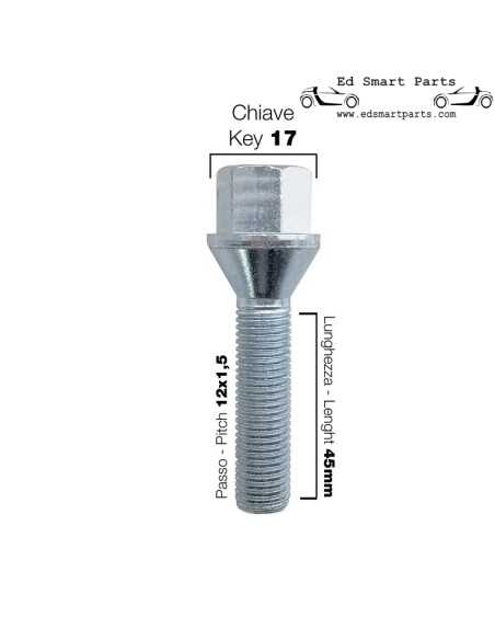 Kit espaciadores de rueda de aluminio para Smart ForTwo 453 - 4x16,5 mm incluidos tornillos de rueda Kit espaciadores de rueda de aluminio para Smart ForTwo 453 - 4x16,5 mm incluidos tornillos de rueda