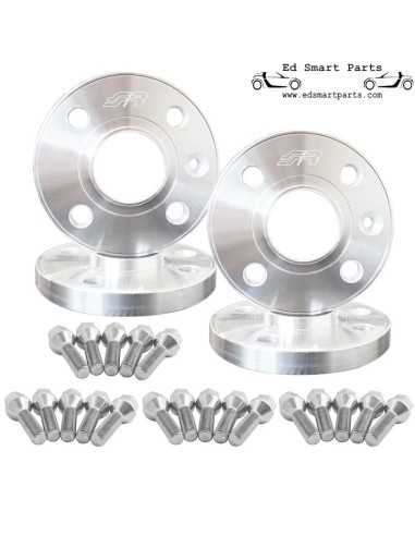 Kit d'entretoises de roue en aluminium pour Smart ForTwo 453 - 4x16,5 mm avec boulons de roue