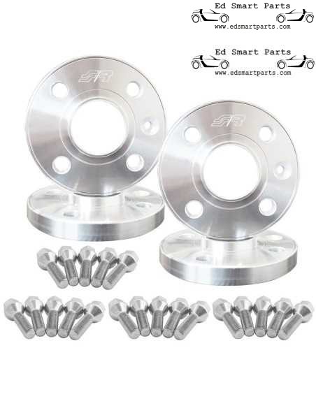 Aluminium-Spurverbreiterungssatz fur Smart ForTwo 453 - 4x16,5 mm inklusive Radschrauben