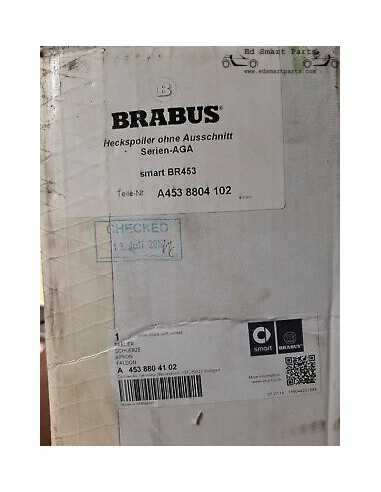 Diffuseur arrière Brabus d'origine Smart FORTWO (453) - Apprêté A4538804102