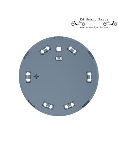 Logo / Emblem / Träger für das Frontgrill des smart fortwo forfour 453