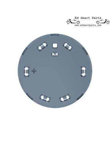 Logo-/embleem-/badgehouder voor de grille van de Smart Fortwo Forfour 453