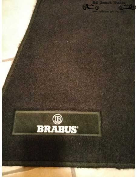 Tapis de sol d'origine BRABUS en velours noir pour Smart Roadster (conduite à gauche)