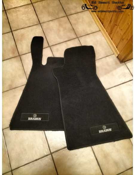 Tapis de sol d'origine BRABUS en velours noir pour Smart Roadster (conduite à gauche)