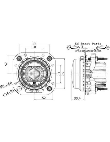 LED Headlight Kit Smart Roadster (Coupe) LHD cars only