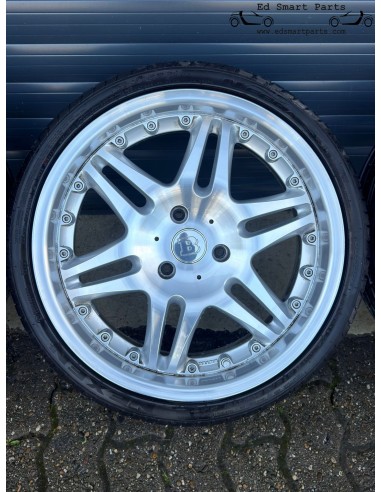 Set completo di cerchi in lega Monoblock Brabus Smart Roadster USATI da 18 pollici con pneumatici NUOVI