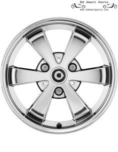 Roda de liga leve Smart 451 de 15" com 6 raios e acabamento cromado – A4514011902