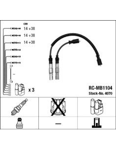 Jeu complet de câbles de bougies NGK Smart City-Coupe Fortwo Roadster 0,6 0,7 2