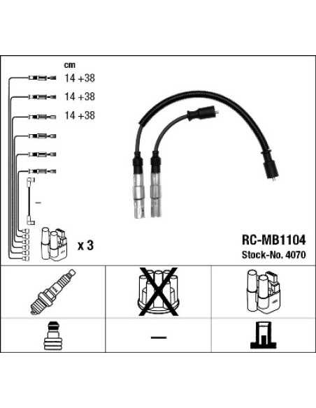Jeu complet de câbles de bougies NGK Smart City-Coupe Fortwo Roadster 0,6 0,7