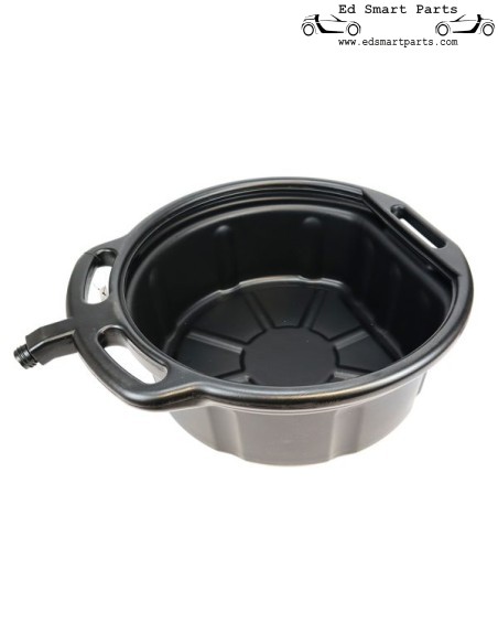 15L Oil Drain Pan – HDPE Fluid Collection Tray with Pour Spout & 3 Carry Handles