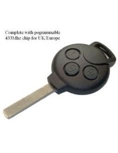 Smart ForTwo 451 3-knoppen vervangende afstandsbediening sleutel drie zwarte knoppen afstandsbediening wordt compleet geleverd