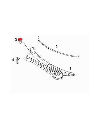 Smart roadster tapa del tornillo del panel de hundimiento delantero/entrada de aire fresco