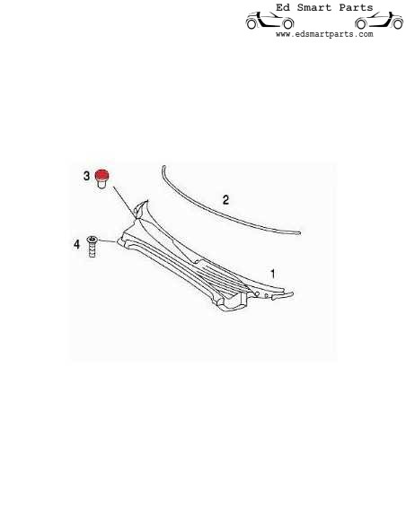 Smart Roadster screw cover from the front scuttle panel/fresh air intake