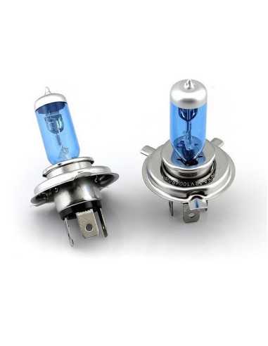 Lot de 2 ampoules halogènes au xénon Dunlop H4, super lumineuses, blanc chaud, 12 V, 55 W