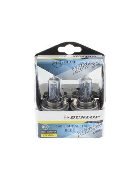 2x Dunlop H4 Halogen Xenon Light Bulb Super Bright Warm White 12v 55W