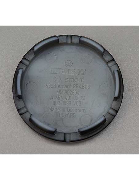 Tapacubos de rueda originales Smart Brabus de color negro para Fortwo 450 y Roadster 451 452