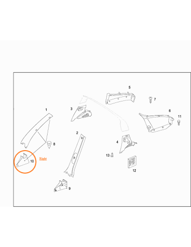 Nueva cubierta para el espacio para los pies del Smart Roadster 452, lado izquierdo o derecho