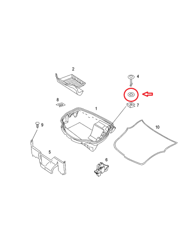 New Smart Roadster 452 Front Bonnet boot catch for luggage box 7mm retaining ring