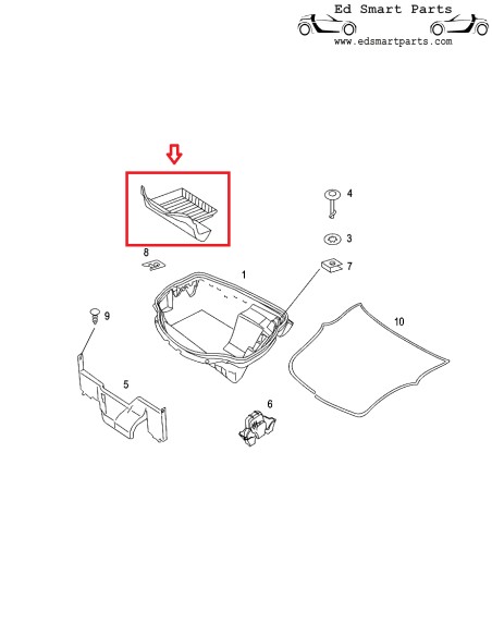 Nieuwe Smart Roadster 452 TRIM BAGAGERUIMTE TAPIJT
