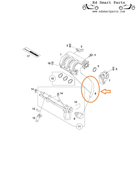 Smart Roadster & ForTwo 450 Vakuumleitung vom Druckregler zum Ansaugrohr