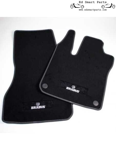 Original Smart 453 FORTWO FORFOUR BRABUS Velour Floor Mats Black silver-coloured seam