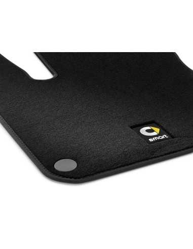 Tapetes dianteiros de veludo Smart FORTWO FORFOUR 453 Preto LHD