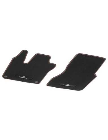 Tappetini originali Smart 453 FORTWO FORFOUR BRABUS in velluto nero con cucitura color ARANCIONE