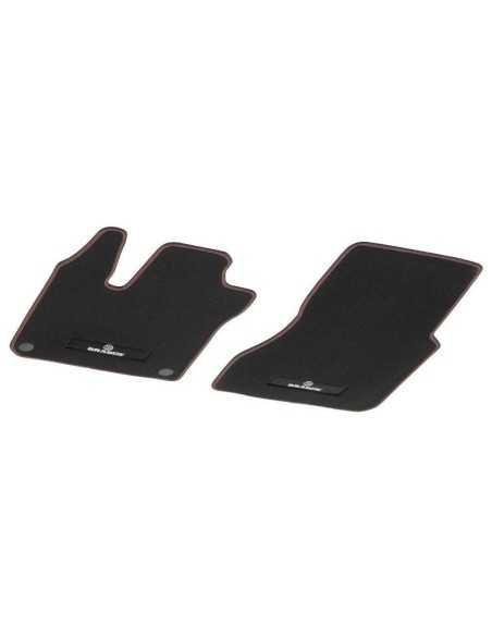 Tappetini originali Smart 453 FORTWO FORFOUR BRABUS in velluto nero con cucitura color ARANCIONE