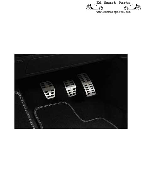 Pédales sport en acier inoxydable Smart Fortwo Forfour Brabus 453 pour transmission manuelle