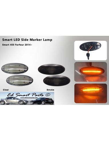 New Smart Forfour 453 LED side repeater indicator pair smoke or clear lens dynamic or standard