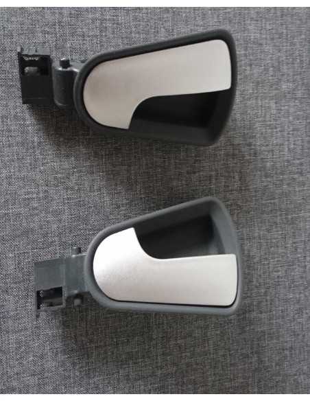 Juego de manijas interiores para puertas de Smart Roadster Brabus 452 usado en color plata flow, lado izquierdo y derecho Juego de manijas interiores para puertas de Smart Roadster Brabus 452 usado en color plata flow, lado izquierdo y derecho