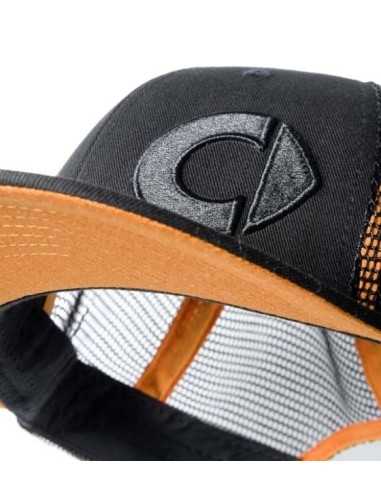 Genuine Smart Accessory - Herren Flat Brim Cap Schwarz/Orange