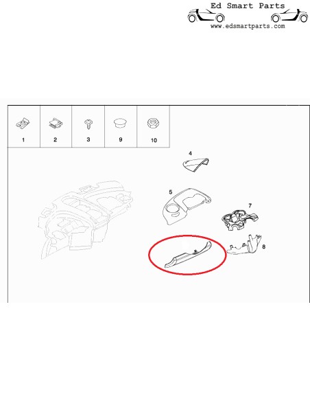 Smart Roadster 452 OBD-cover Saturn grijs