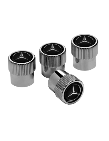 OEM Mercedes Benz Genuine Valve Caps Black Set of 4