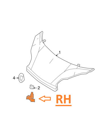 Véritable loquet inférieur de capot de voiture Smart Fortwo 451 à gauche ou à droite