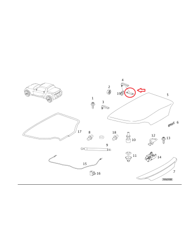 New Genuine Smart Roadster 452 Notch Seal Hinge Rear Lid